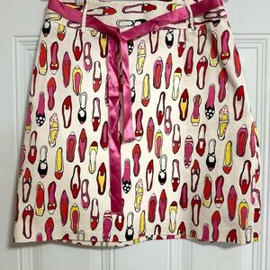Vibrant Shoe‎ Print A-Line Skirt